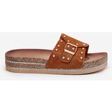 Boto Women&#039;s Platform Slippers With Buckle And Studs Camel Nusithia | shoptok.hr