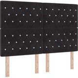  Postelja s podvozjem in vzmetnico Črna 160x200 cm Žamet | Shoptok.si