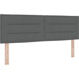 vidaXL Krevet s podnicom s madracem Tamnosivi 160x200 cm Tkanina, Uzglavlje s dizajnom linija Tamnosivo 160 cm Tkanina | shoptok.hr