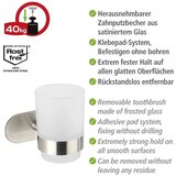 Wenko Bijela zidna čaša za četkice za zube s mat držačem od nehrđajućeg čelika Uno Bosio Turbo-Loc® | shoptok.hr