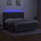  Box spring postelja z vzmetnico LED temno siva 180x200 cm blago, (20761181) | Shoptok.si