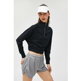 Koton Women's Half-Zip Modal Blend Crop Sweatshirt 3sak10079nk cene