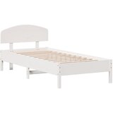  The Living Store Posteljni okvir brez vzmetnice bel 100x200 cm trdna borovina - Posteljni Okvir, (21525724) | Shoptok.si