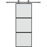  Klizna vrata crna 76x205 cm od kaljenog stakla i aluminija | shoptok.hr