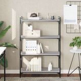 vidaXL Regal za knjige s 4 razine siva boja hrasta 80x30x120 cm drveni | shoptok.hr
