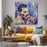  Slika FREDDIE MERCURY - Legenda pod svjetlima reflektora | 100% originalno oslikano akrilom | shoptok.hr