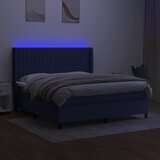  box spring s madracem LED plavi 180x200 cm od tkanine | shoptok.hr