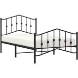  okvir kreveta s uzglavljem i podnožjem crni 100x190 cm | shoptok.hr