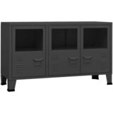  Komoda antracit 105 x 35 x 62 cm od metala i stakla | shoptok.hr