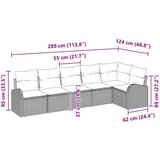  6-dijelni Vrtni Kauč Set s Jastučićima Bež Poli Ratan | shoptok.hr