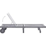  Vrtni ležalnik z blazino sivi trden akacijev les | Shoptok.si