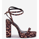 Boto Women's Heeled Sandals with Strap Leopard Fevenne | shoptok.hr