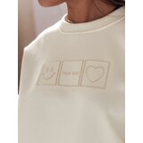 DStreet Bluza damska oversize z haftem EASYJOY ecru | shoptok.hr