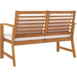  Klupa s krem jastucima 120 cm od masivnog bagremovog drva | shoptok.hr