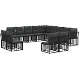  Set vanjskih sofa Crna i tamno siva Poliester | shoptok.hr