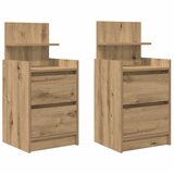vidaXL Nočne omarice z 2 predaloma 2 kosa artisan hrast 38x34x80 cm | Shoptok.si
