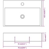  Umivaonik s Poklopcem za Slivnik Keramički Bijeli 76 x 42,5 x 14,5 cm | shoptok.hr