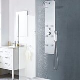 vidaXL Panelna enota za tuš steklo 25x44,6x130 cm bela Cene