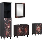  Set ormarića za kupaonicu s ladicama 4 pcs Čvrsto drvo manga | shoptok.hr