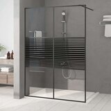 vidaXL Pregrada za tuš črna 140x195 cm prozorno ESG steklo | Shoptok.si