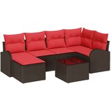  Vrtna sedežna garnitura z blazino 7 pcs Rjava Poliratan, (5000143811) | Shoptok.si