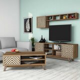 Woody Fashion Set TV komoda i klub sto Inci, 4 komada, Orah-krem Cijene