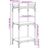  Regal za knjige s 3 razine boja hrasta 40 x 30 x 86 cm drveni | shoptok.hr