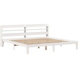  Okvir kreveta s uzglavljem bijeli 180 x 200 cm masivna borovina | shoptok.hr
