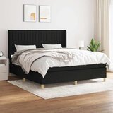  Krevet s oprugama i madracem crni 160x200 cm od tkanine | shoptok.hr