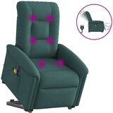vidaXL Električni masažni naslanjač s funkcijo vstajanja temno zelen | Shoptok.si