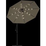  Previsni senčnik LED luči in kovinski drog 300 cm taupe, (20610827) | Shoptok.si