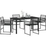  Vrtni set za objed 5 kom. Crna poliratan | shoptok.hr