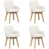 vidaXL Vrtilne jedilne stole 4 pcs Bouclé Krem 54 x 58 x 87 cm, (5000296784) | Shoptok.si