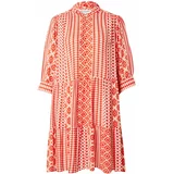 Lollys Laundry Košulja haljina narančasta / crvena / bijela