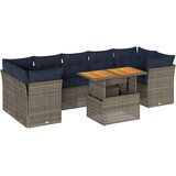  8-dijelni set vrtnih sofa od poliratana s jastucima sivi | shoptok.hr