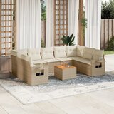  10-dijelni set vrtnih sofa s jastucima bež od poliratana 62 x 62 x 69 cm | Shoptok.si