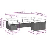  Vrtna sedežna garnitura 10-delna z blazinami črn poli ratan, (21093884) | Shoptok.si