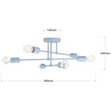  plafonski luster cambridge 6xE27/15W/230V plavi | Eponuda.com