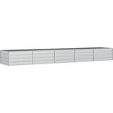 vidaXL Povišena vrtna gredica 400 x 80 x 45 cm pocinčani čelik srebrna | shoptok.hr