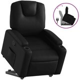  Naslonjač na podizanje od umjetne kože crni | shoptok.hr