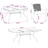  Vrtni set za objed 7 pcs Antracit 212 x 90 x 76 cm | shoptok.hr