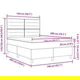  Postelja s škatasto vzmetjo z vzmetnico temno rjava 140x200 cm tkanina, (22083385) | Shoptok.si
