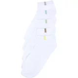 Trendyol White Men's 5-Pack Cotton Textured Contrast Color Blocked Booties-Short-Ankle High Socks