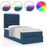 vidaXL Otomanski posteljni okvir z vzmetnico moder 90x190 cm blago, (21608633) | Shoptok.si