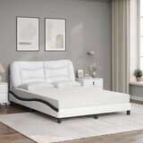vidaXL Krevet s madracem bijelo-crni 120 x 200 cm od umjetne kože | shoptok.hr