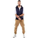 Glano Men's Quilted Vest with Hood - navy | Shoptok.si