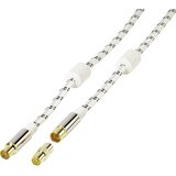 Vivanco antene priključni kabel [1x 75 Ω antenski moški konektor - 1x 75 Ω antenski ženski konektor] 3.00 m pozlačeni konektorji\, štirikratno oklopljen\, s feritnim jedrom bela, (20431564) | Shoptok.si