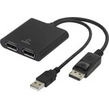 Renkforce RF-4758087 DisplayPort adapter [1x moški konektor DisplayPort - 2x ženski konektor DisplayPort] črna 20.00 cm, (20427502) | Shoptok.si