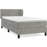Box spring krevet s madracem svjetlosivi 90x190 cm baršunasti | shoptok.hr