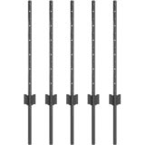 vidaXL Stebri za ograjo 5 kos U-kanal Siva 60 cm Kovina | Shoptok.si